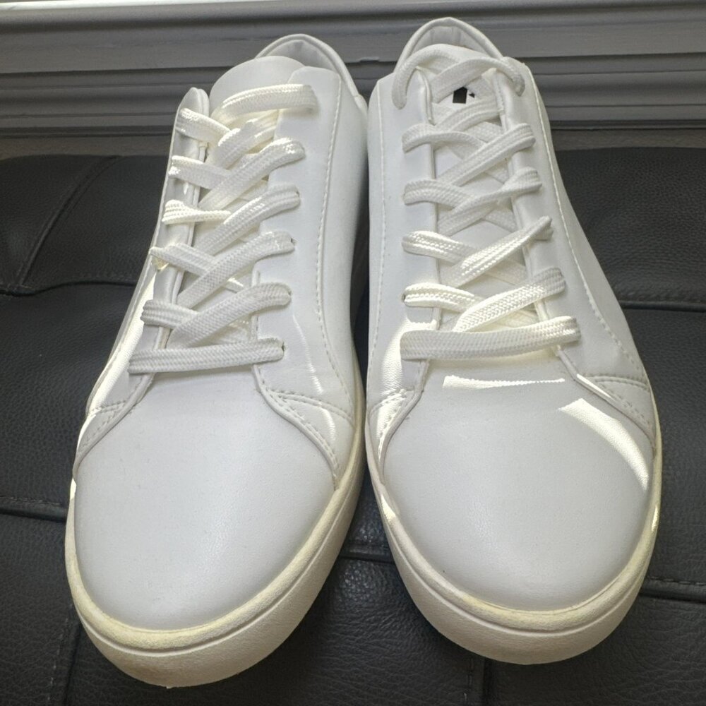 Thousand Fell White Low-top Leather Sneakers Size W 9 1/2 Black - Picture 4 of 9